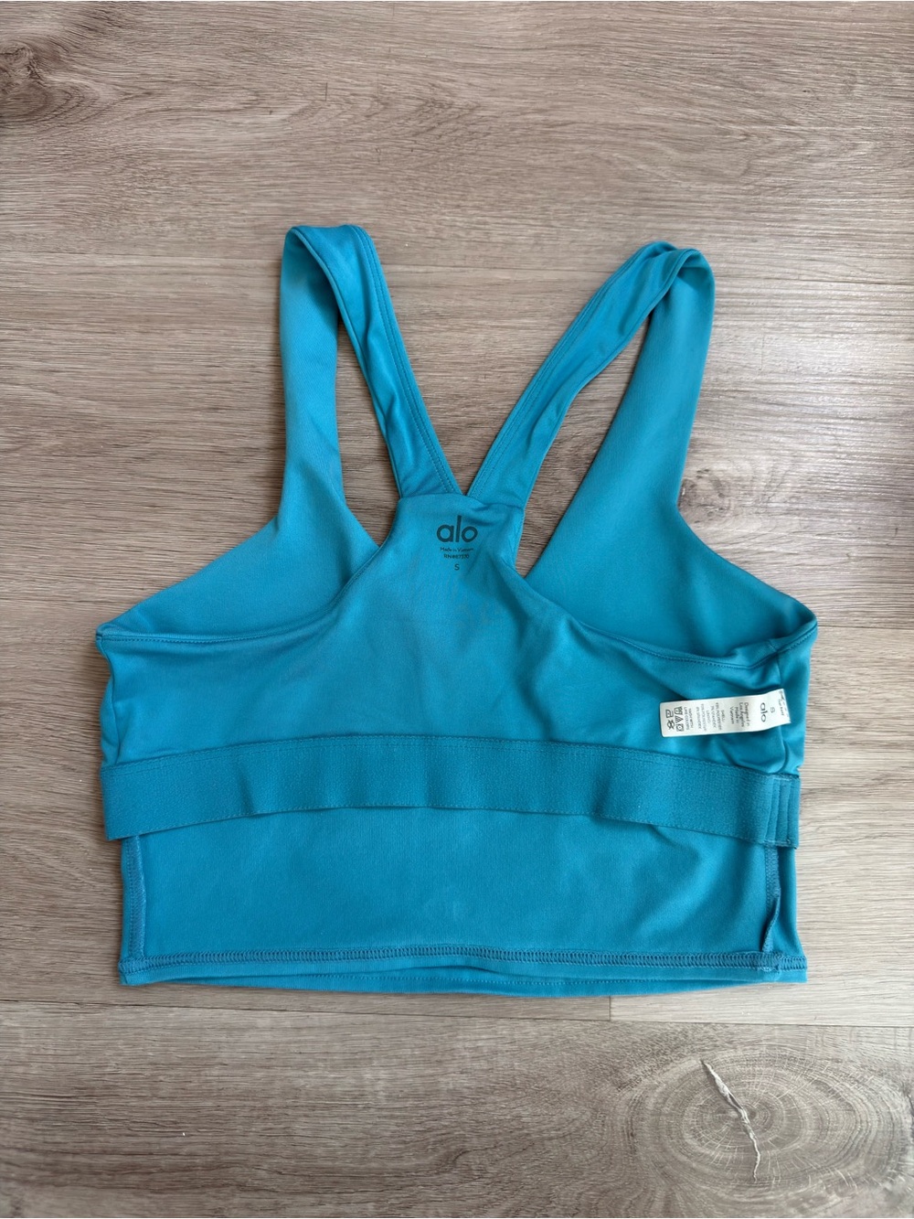 Alo Yoga Real Bra Tank Aqua Size S Racerback Activewear Top - Picture 5 of 7